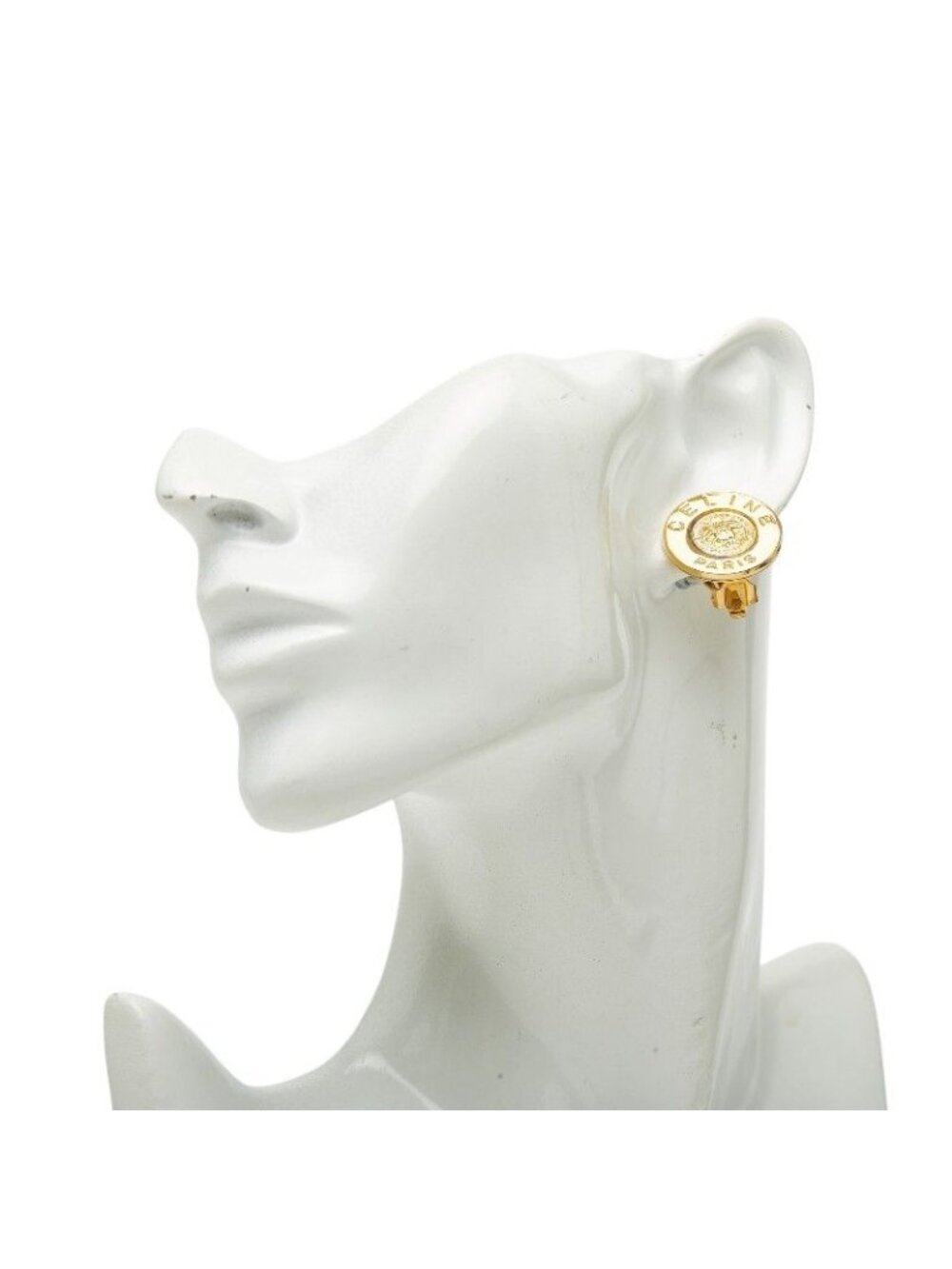 Celine Logo Earrings Gold Plated - Picture 6 of 6